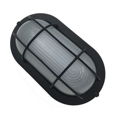 Oval Marine Bulkhead Light in Black Bulkhead Wall Mount Light Fixture Bulkhead Entrance Outdoor Wall Light